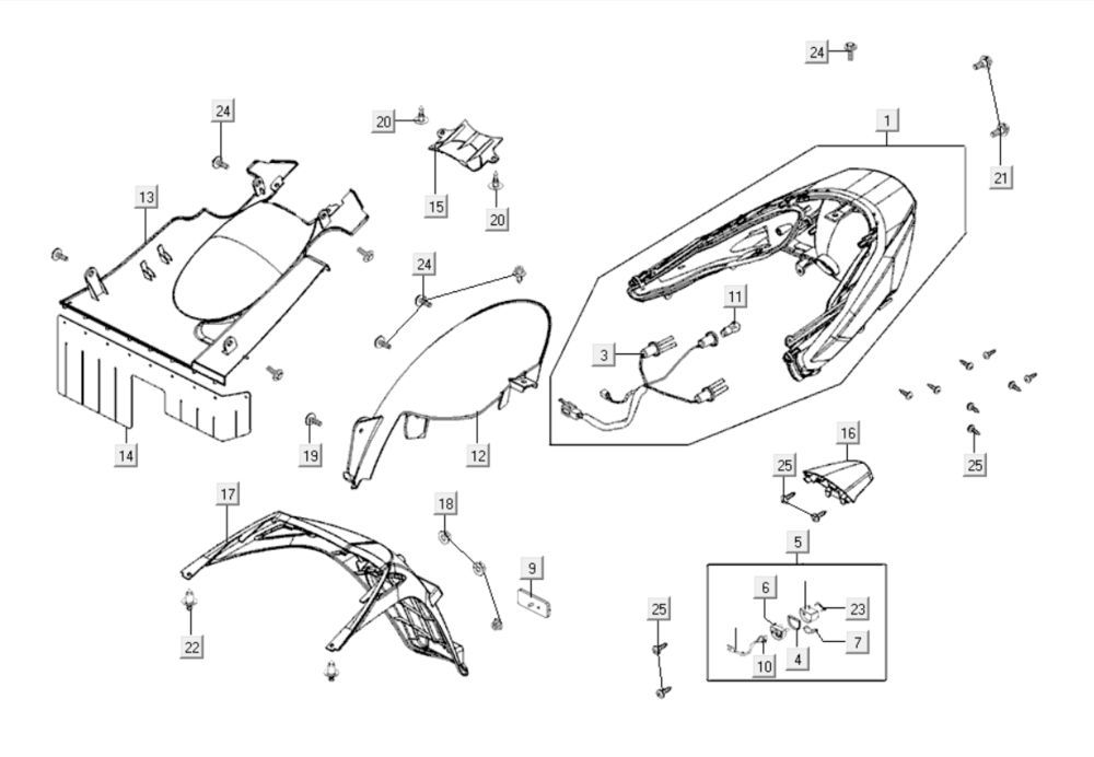 Feu arrière Kymco Gti 300i