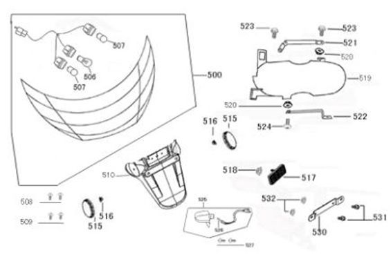 Feu arrière Senzo SP plat anthracite