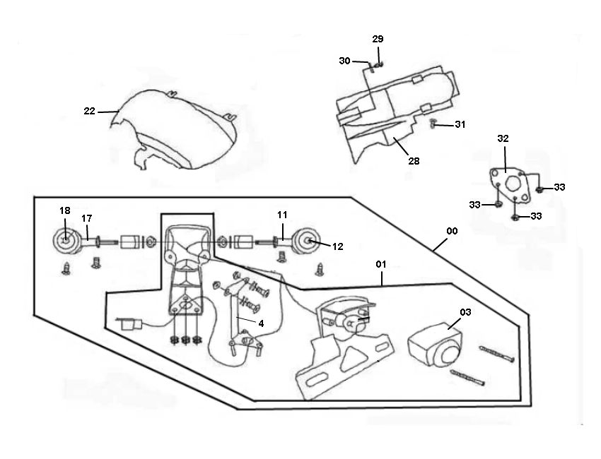 Feu arrière Senzo Retro GT2 4 temps
