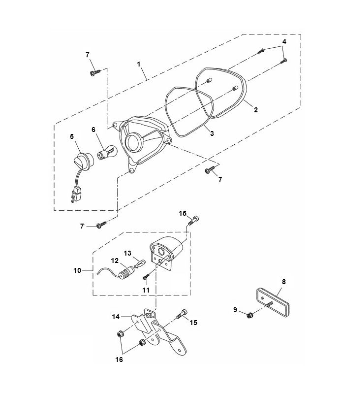 Feu arrière Yamaha Aerox 2 temps 2013
