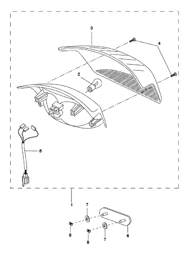 Feu arrière Yamaha Bw's 2 temps