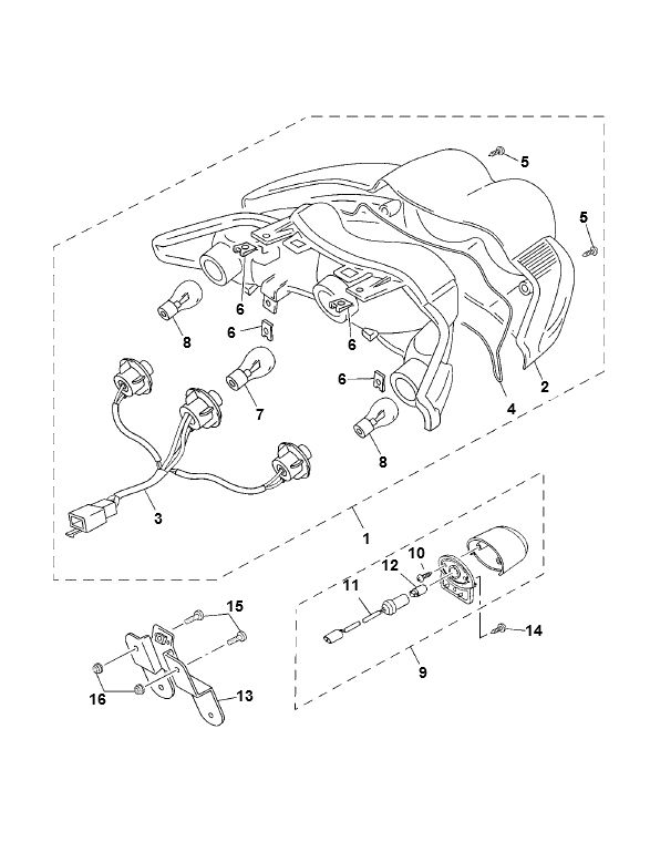 Feu arrière Yamaha Neo 2 temps (jusqu'en 2003)
