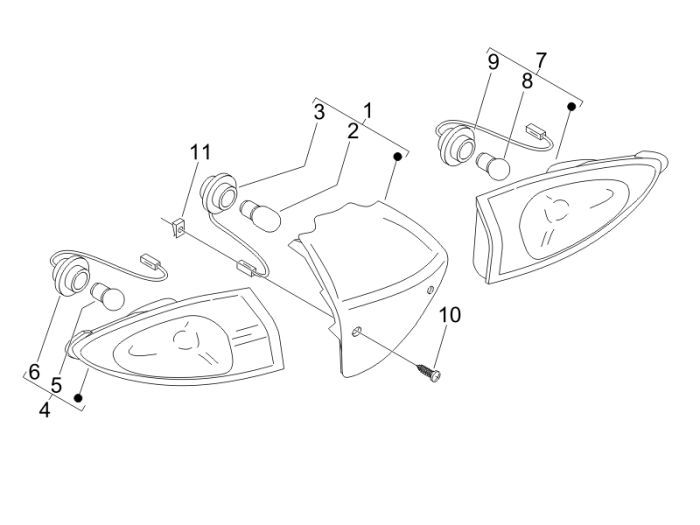 Feu arrière Piaggio Fly 2 temps