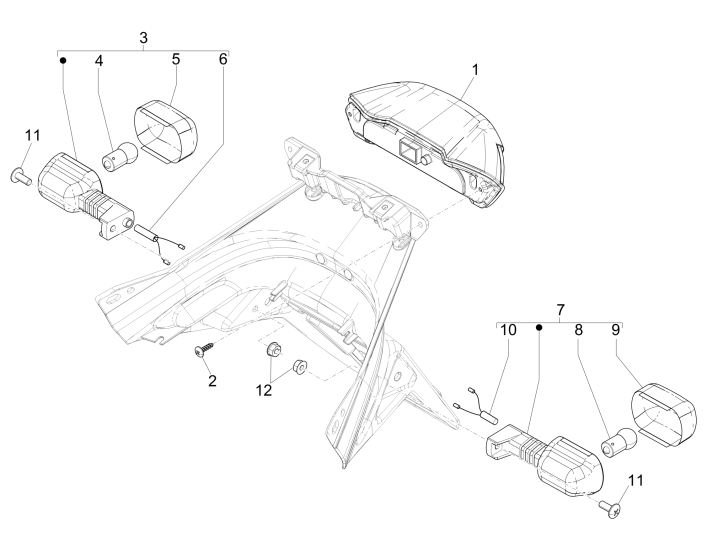 Feux arrière - Clignotants Piaggio NRG Power DD 2007-2017