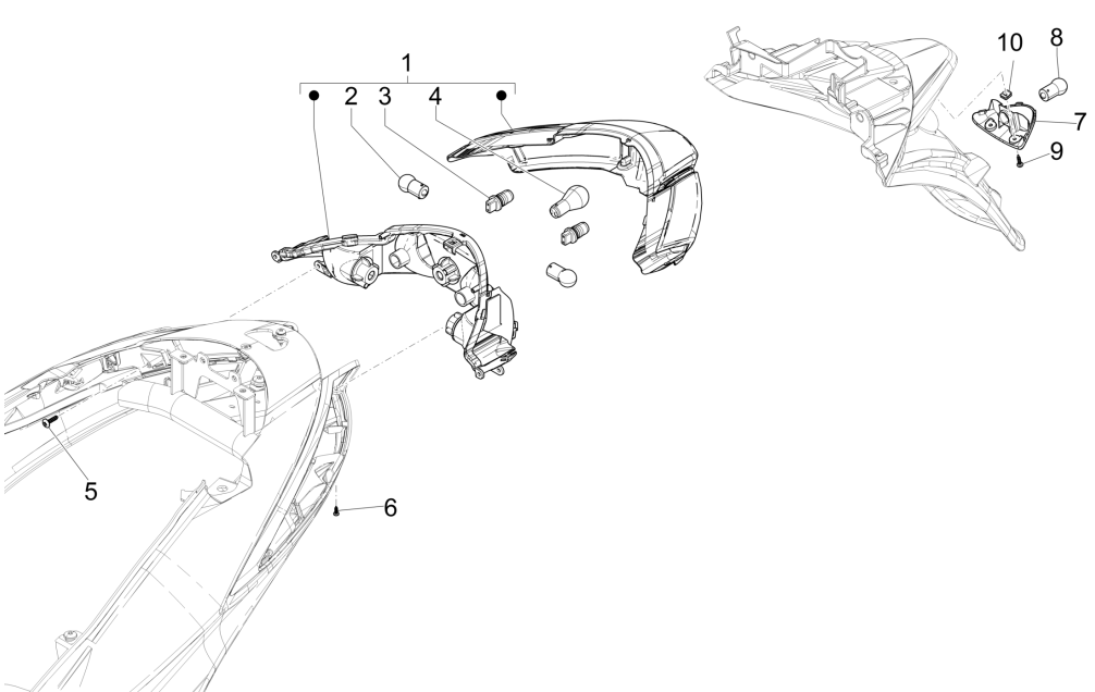 Feux arrière - Clignotants Piaggio Liberty 50