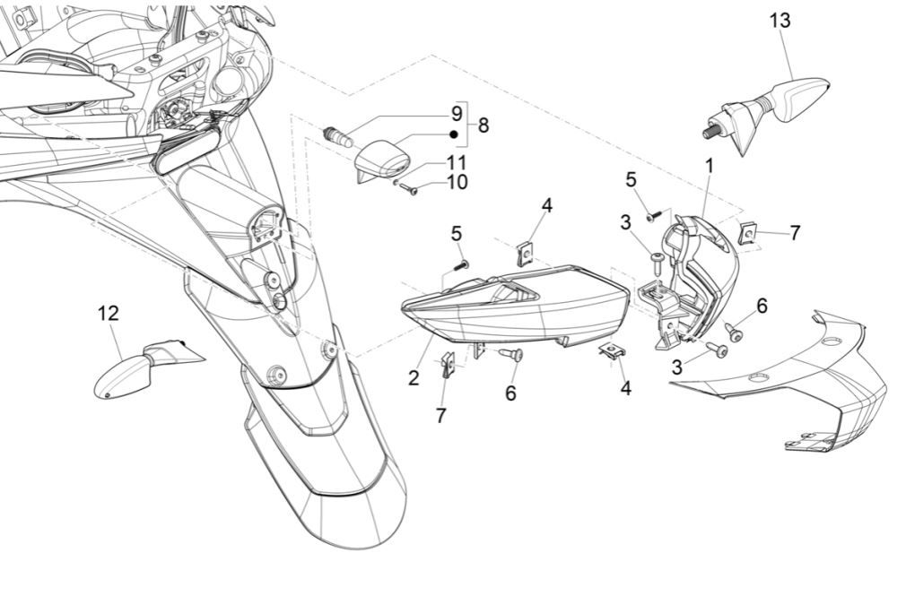 Feux career - Piaggio MP3 300 HPE/300 HPE SPORT E5 ABS 2020-2022 (EMEA)