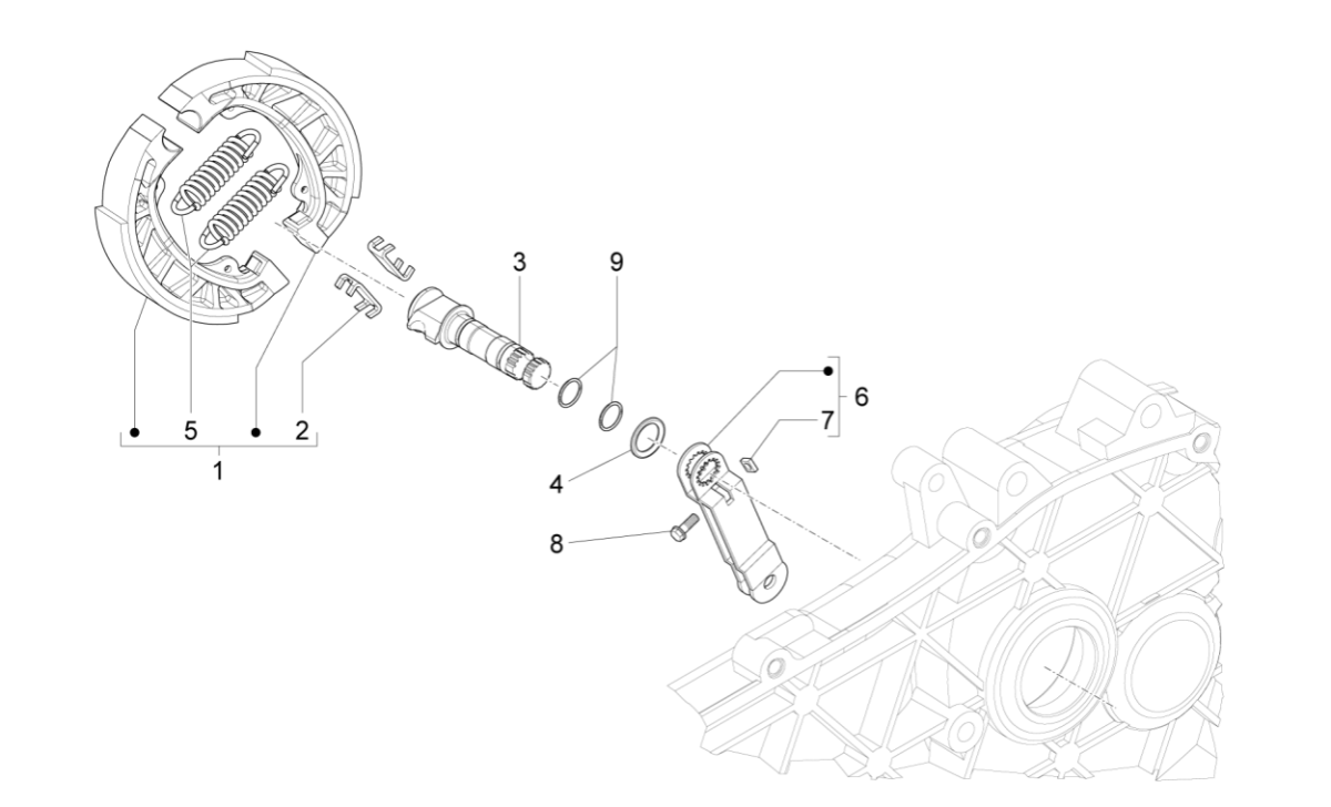 Frein arrière - Étriers de frein Vespa Sprint 4 temps et 3 soupapes (injection euro5 IGET)