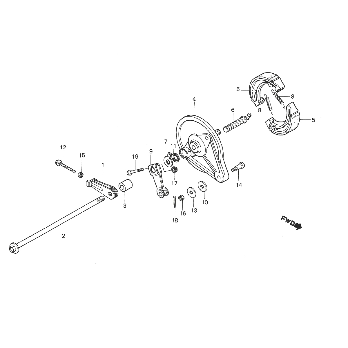 Frein arrière - Mâchoires de frein Honda MTX 50