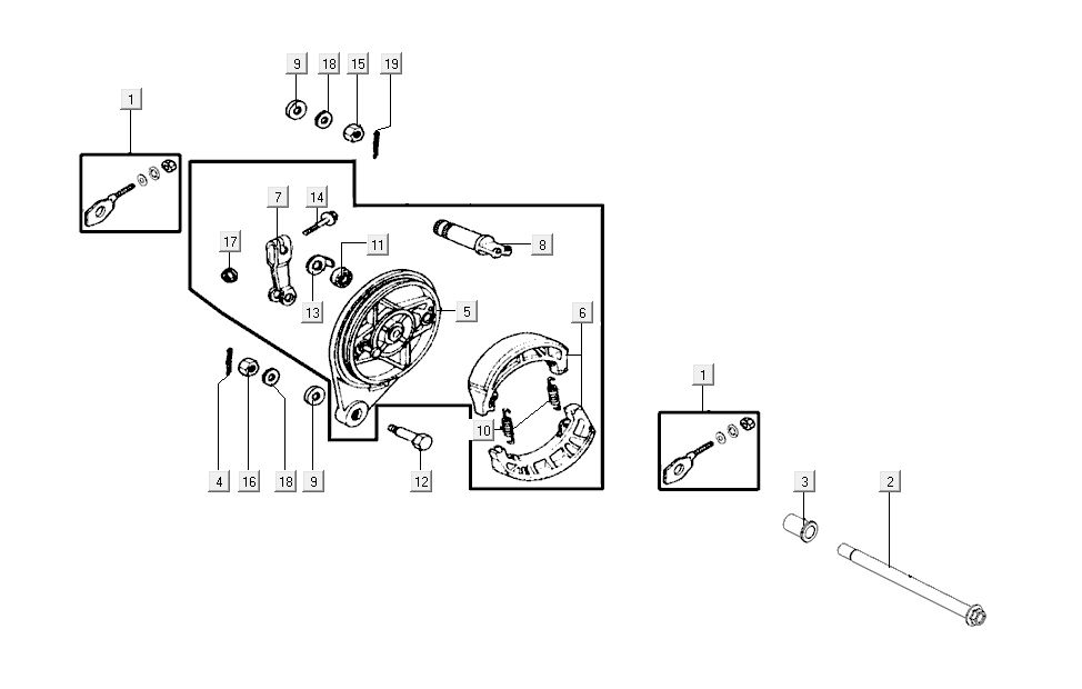 Frein arrière Kymco K-Pipe 4 temps noir brillant