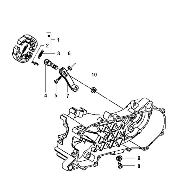 Frein arrière Piaggio Typhoon 98-2005 2 temps