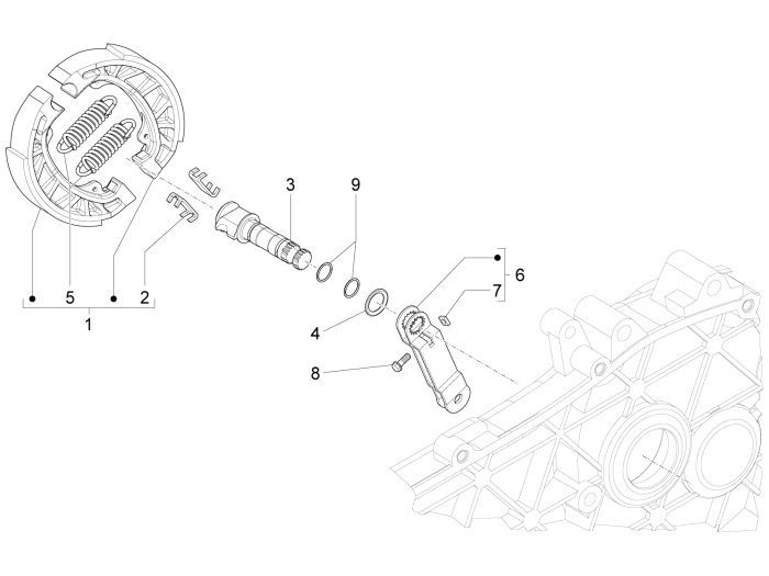 Frein arrière - Mâchoires de frein Vespa Sprint 50 4T IGET 3V AC Euro 4