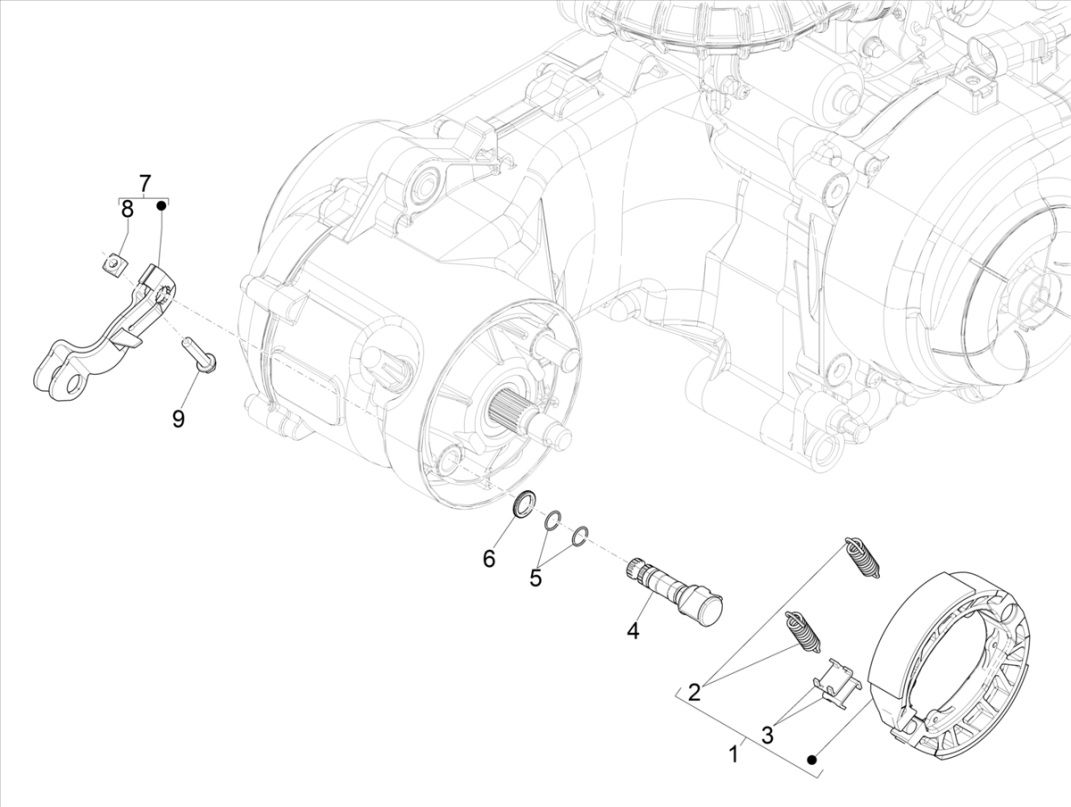 Frein arrière Piaggo Zip 4 temps (injection euro5 IGET)