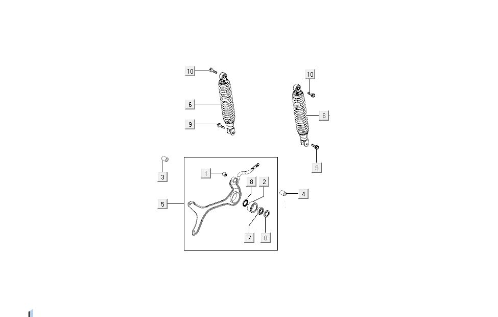 amortisseurs arrière Kymco Super8 4 temps à partir de 2009 rouge