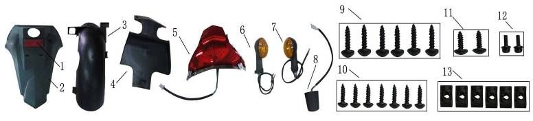 Feux clignotants d'aile arrière China Fly blanc