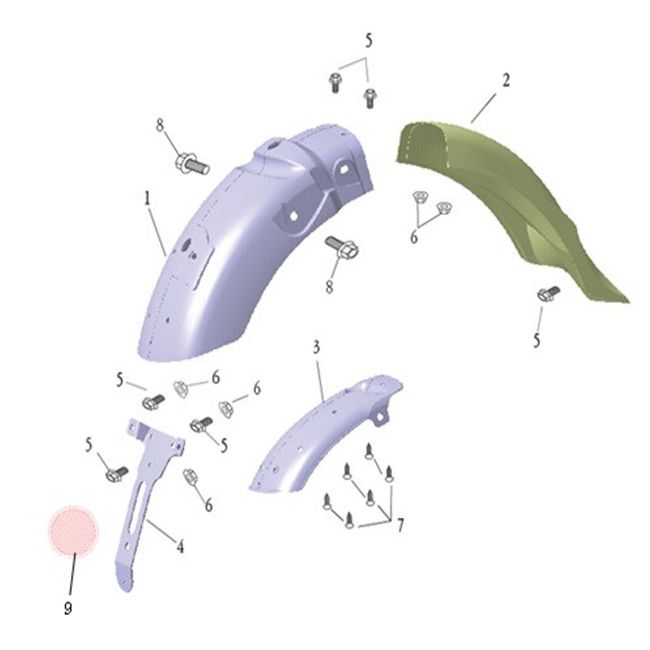 Garde boue arrière Agm Caferacer Base noir/rouge