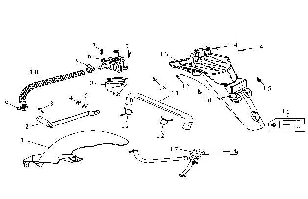Garde-boue arrière AGM Fashion 50 4T AC blanc