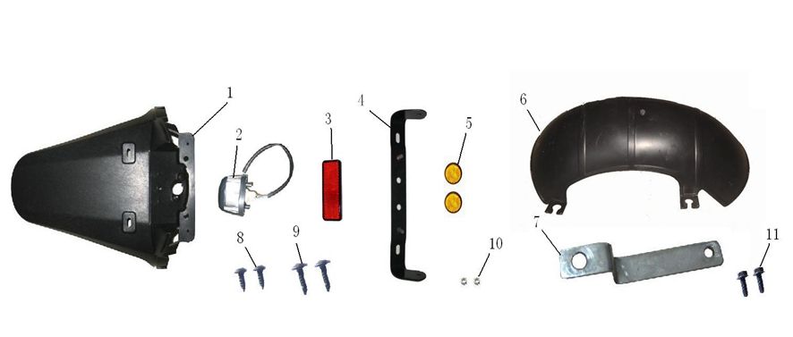 Garde-boue arrière China Jet Ten 4 temps