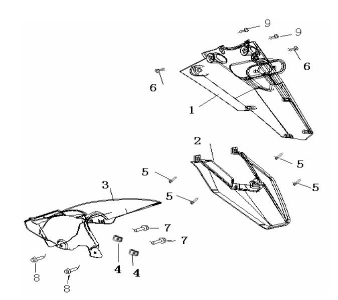 Garde boue arrière Generic Ideo blanc 2010 2 temps