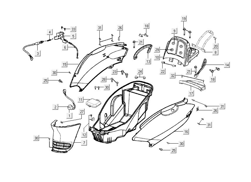 housses arrières Kymco Grand Dink 2 temps Anthracite