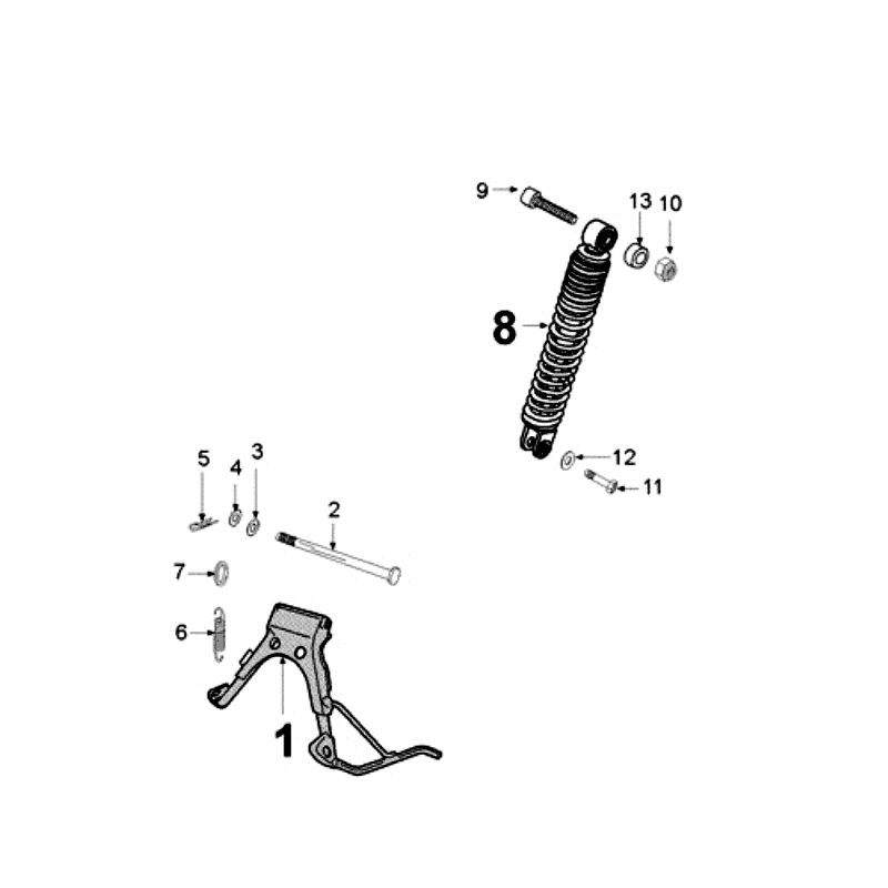 Béquille télescopique arrière Peugeot Ludix 12 noir