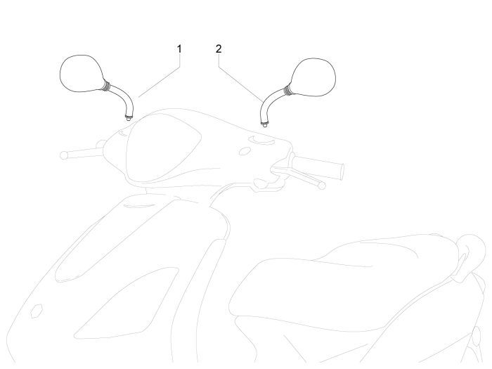 Rétroviseurs Piaggio New Fly 4 temps 2 soupapes