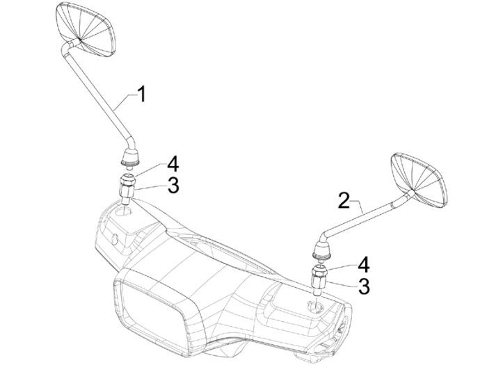 Rétroviseurs Vespa S 2 temps