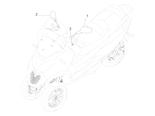 Rétroviseurs Piaggio MP3 500 LT Sport 2014-2016