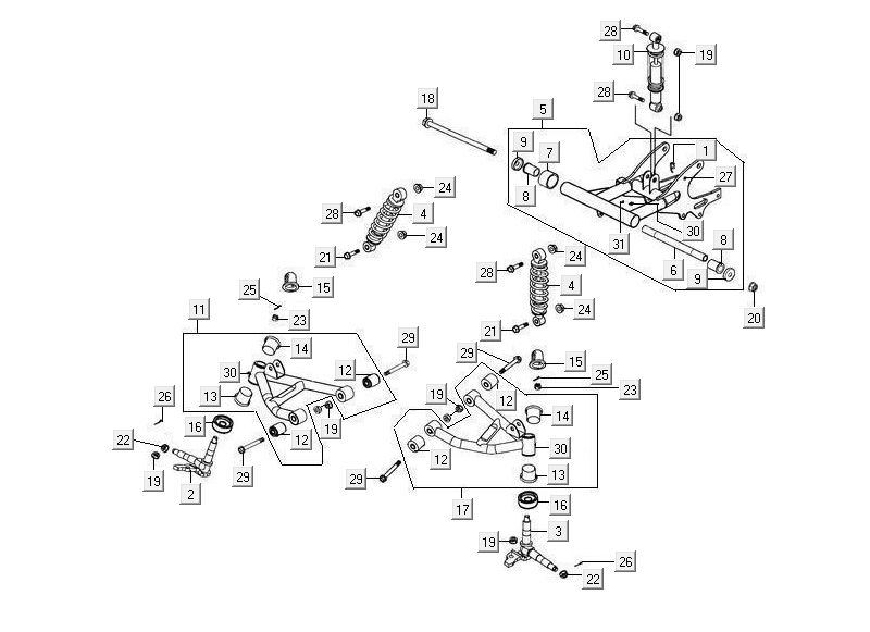 Bras oscillant Kymco Maxxer 90 Black