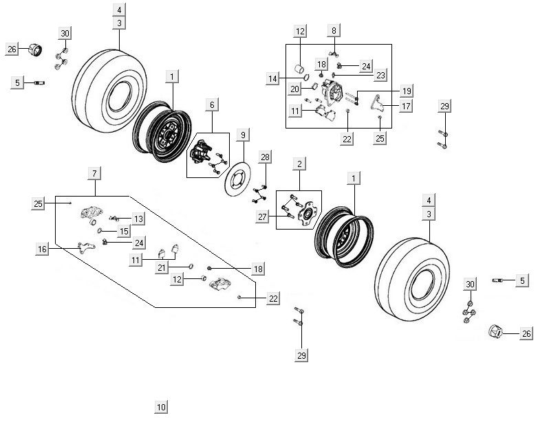 Roue arrière Kymco MXU 500