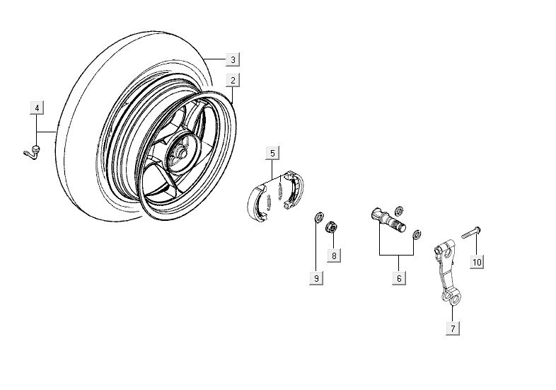 frein arrière Kymco Agility RS 4 temps noir 11