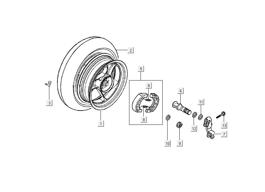 frein arrière Kymco Grand Dink 2 temps Champagne