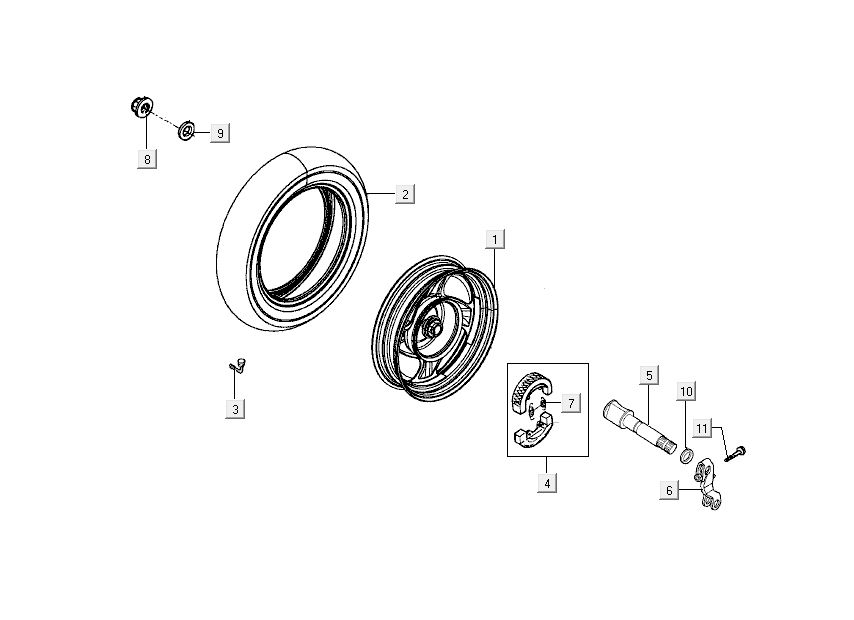 Roue arrière - Mâchoires de frein Kymco Sento 50 4T AC rose