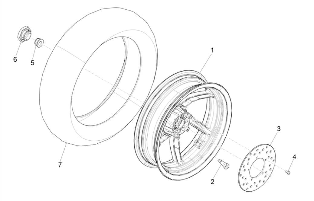 Roue arrière Piaggio NRG Power 50 2 temps LC Euro 4
