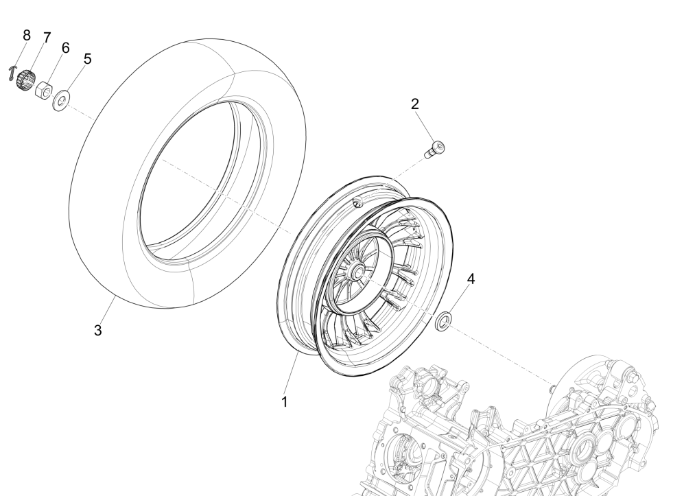 Roue arrière Vespa Sprint 150 3V IE ABS Euro 3 2015