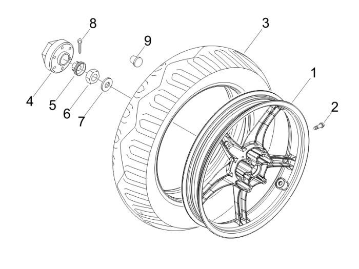 Roue arrière Piaggio Fly 50 4T AC