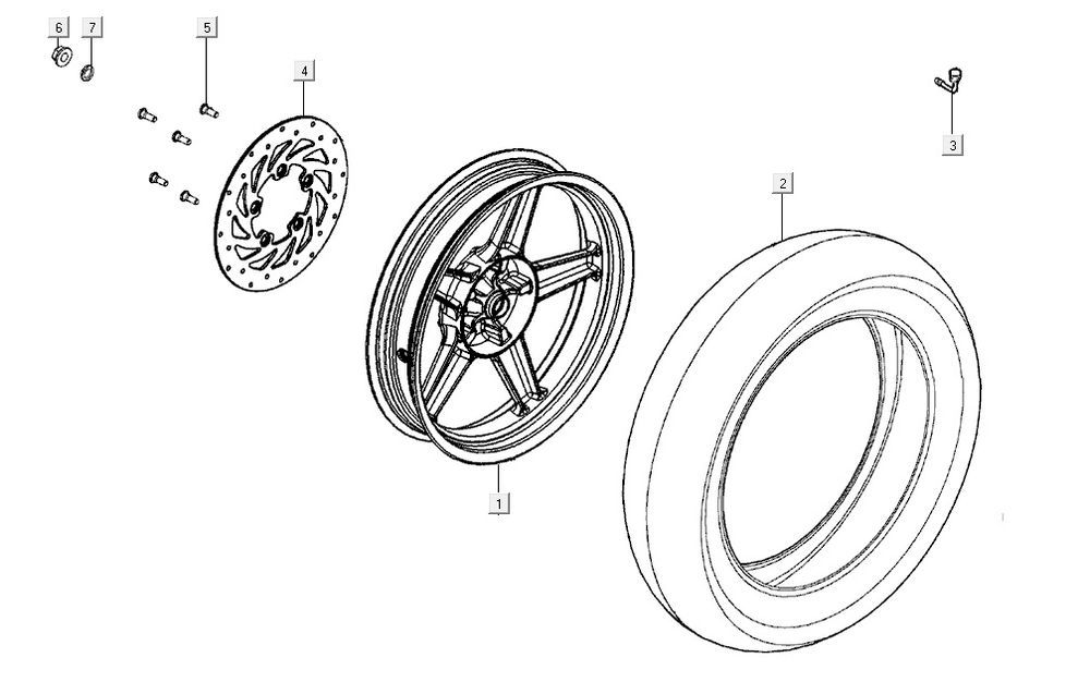 roue arrière AGILITY CITY 16 4T 125