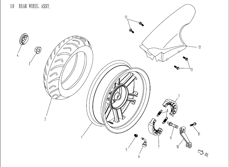 Roue arrière AGM Venom white