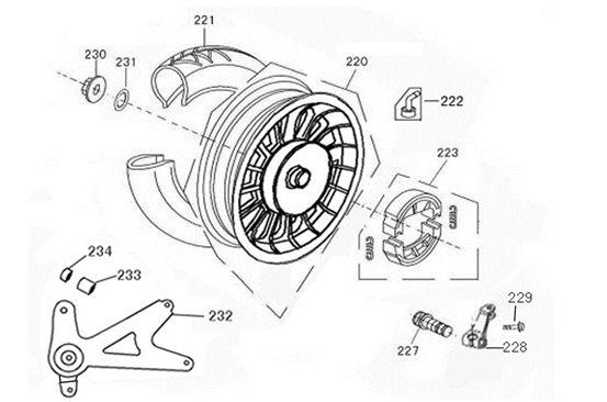 Roue arrière AGM VX125 noir mat