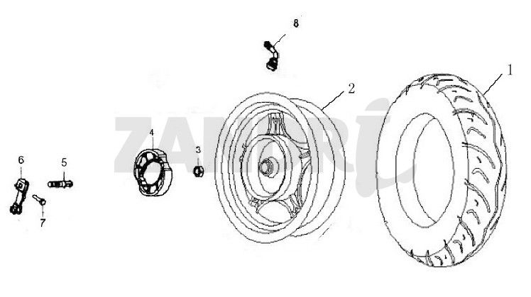Roue arrière BTC Grande Retro GT1 bleu crème