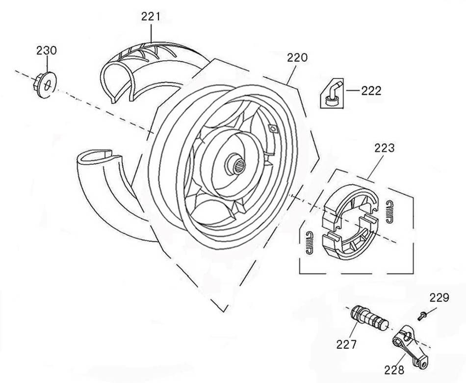 Roue arrière China R8 bleu foncé