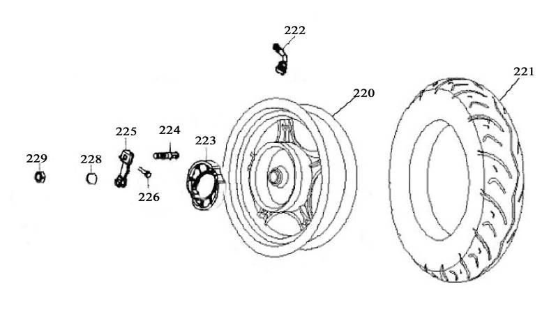 Roue arrière China Retro Extra marron