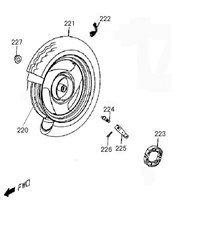 Roue arrière Iva Venti anthracite mat