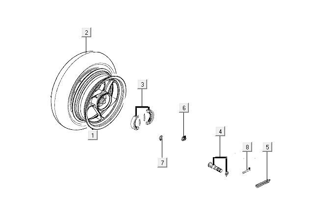 Roue arrière Kymco Carry injection 4 temps euro4 blanche