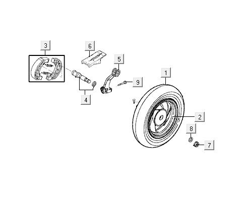 Roue arrière Kymco VP50 4t ac techo silver