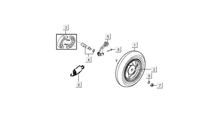 Roue arrière Kymco VP50i injection euro 4 tecno silver