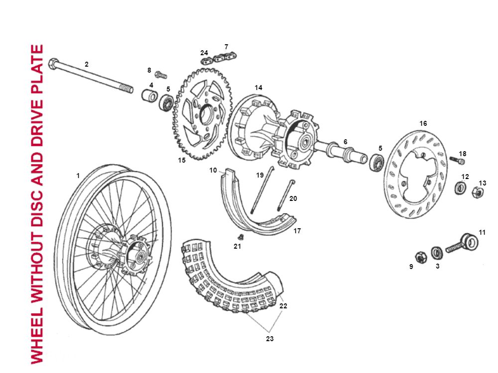 Roue arrière SENDA R X-TREME 2007 E2 3ED