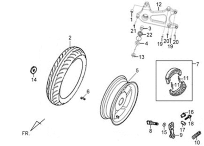Roue arrière Sym X'PRO