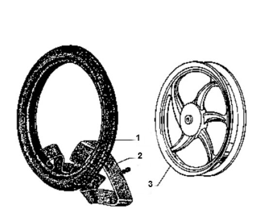Roue arrière Vespa Ciao 2 temps