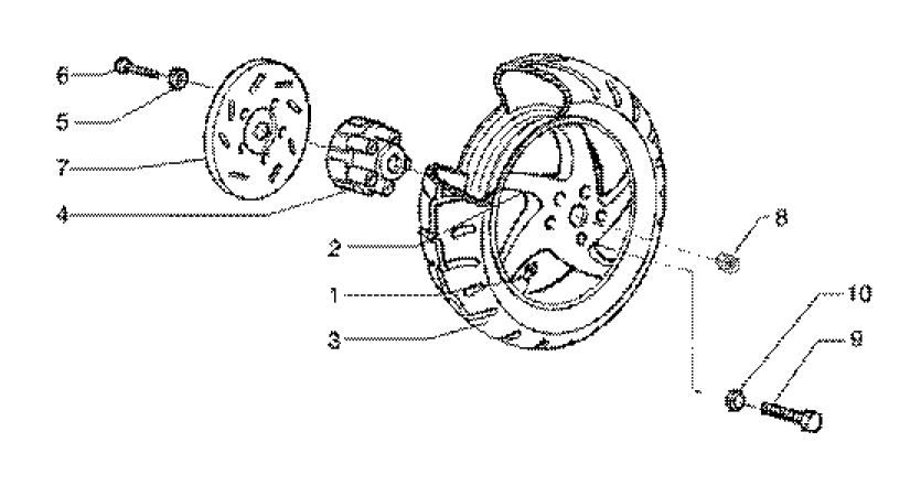 Roue arrière (véhicule) Gilera Runner 180cc FXR 2 temps