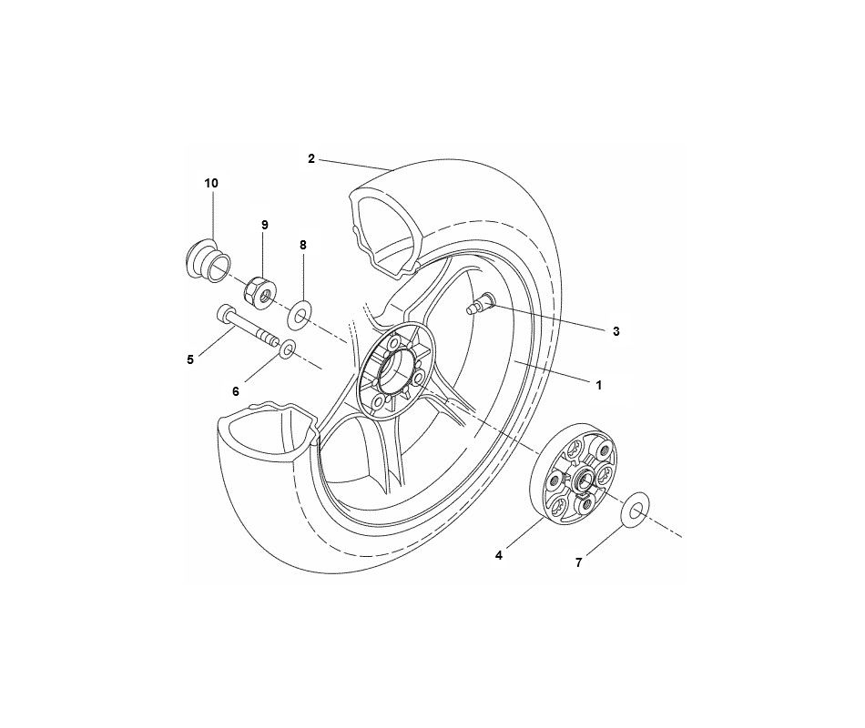 Roue arrière Yamaha Aerox 4 temps 2014